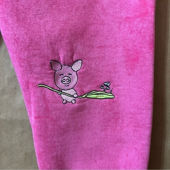 Natasha Zinko Sweat Set Embroidered Pig Elephant Sweatshirt Joggers Pink Size XS - Picture 16 of 16